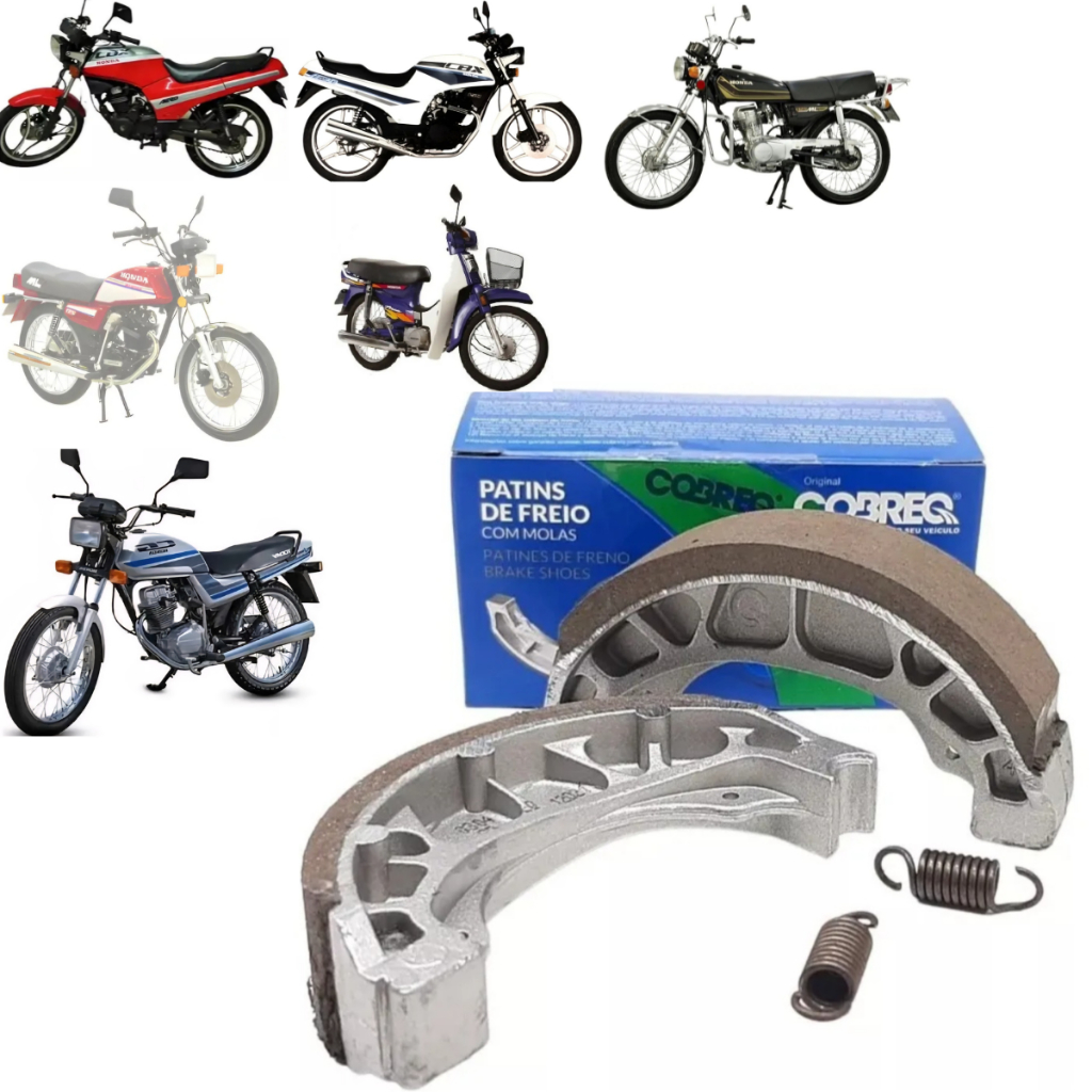 Jogo Lona Patim Sapata Freio Traseira CG 125 TITAN TODAY ML TURUNA CBX 150 AERO C100 DREAM AERO 100 Cobreq Novo Original