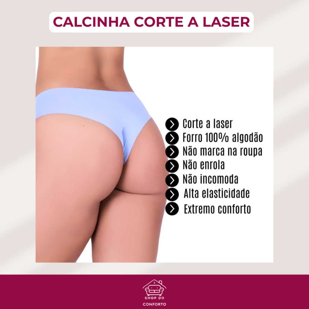 Kit 10 Calcinhas Sem Costura Fio Dental Confortável Não Marca