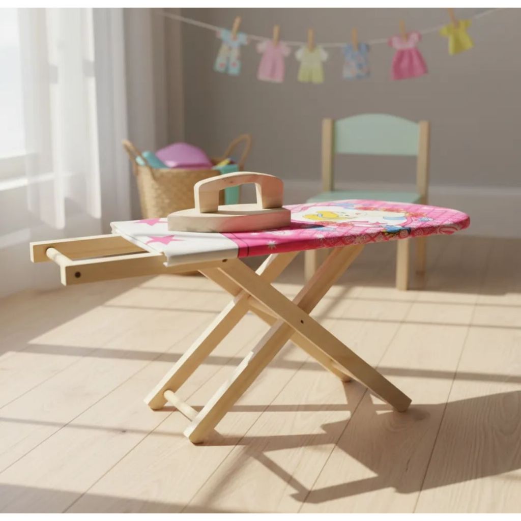 Tabua de Passar Infantil com Diversas estampas Madeira Pinus com Mini Ferro em MDF