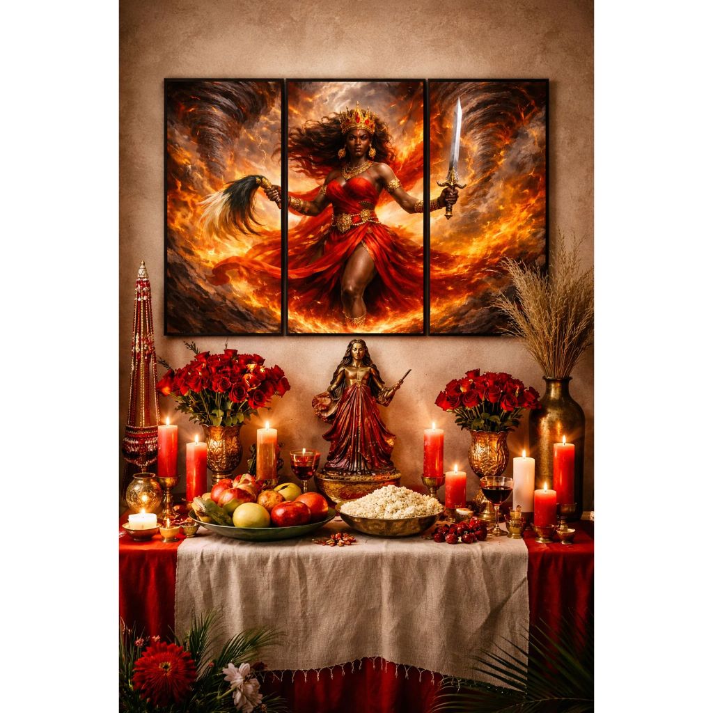 Imagem Kit Quadros Decorativos Umbanda 10 Variações de Entidades Guias Espirituais Varias Medidas