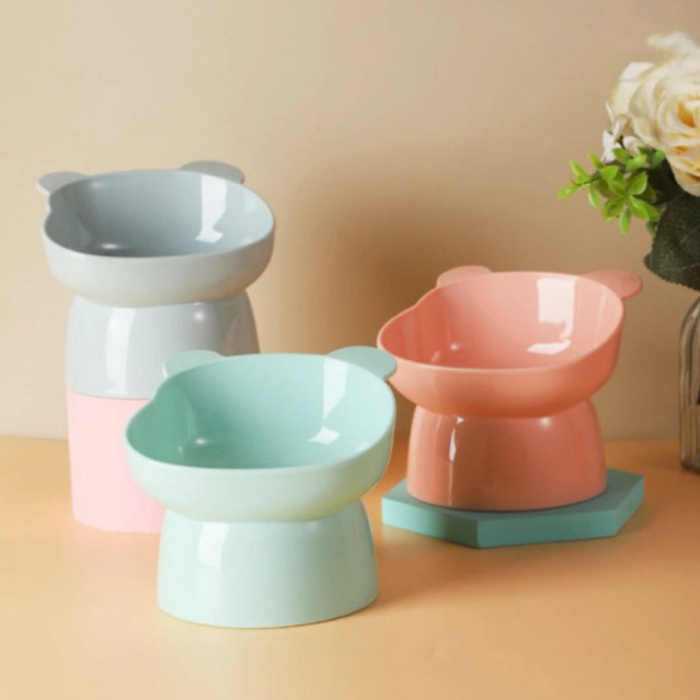 Comedouro Bebedouro Ursinho Elevado Para Caes e Gatos em Oferta na Shopee