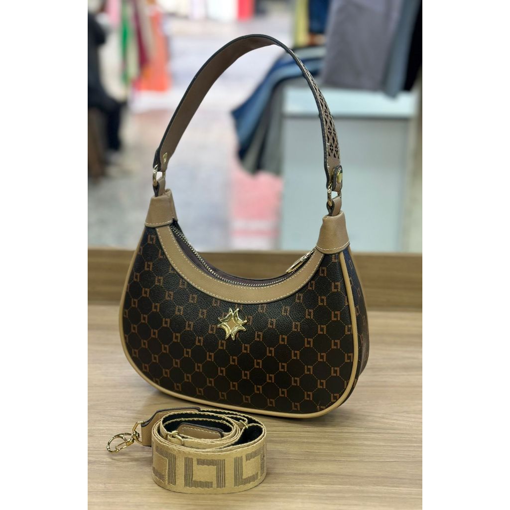 Bolsa Feminina Transversal e Ombro Meia Lua Promoçao