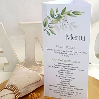 Menu Casamento Modelo Prisma com Florais Modernos – Vários modelos em Oferta na Shopee