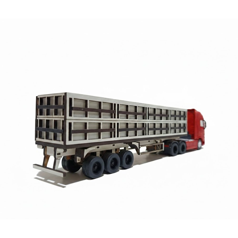 Kit Para Montar Miniatura Carreta Graneleira 3 Eixos 1:64