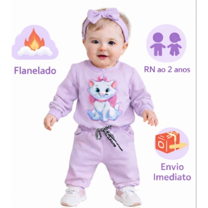 Conjunto de Moletom Flanelado Bebê  Calca e Blusa– RN ao 2 Anos ✨ em Oferta na Shopee