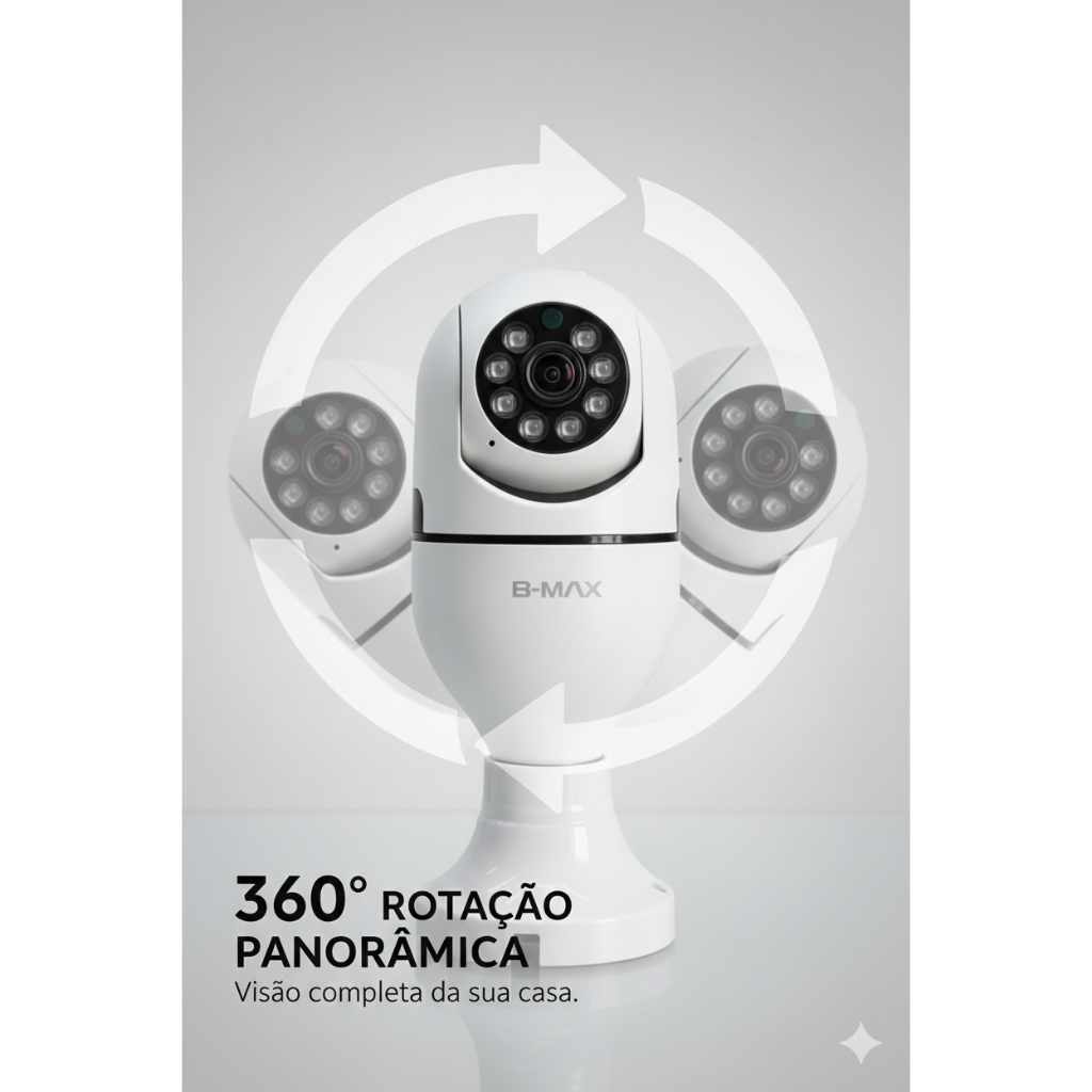 câmera de segurança wi fi Com Microfone e Alto-falante Visão Noturna, 360°via yosse