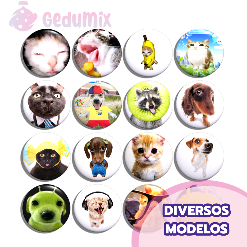 KITs Bottons Broches Meme CAT DOG Memes de Gatinhos e Cachorrinhos Alien Wi Wi WI em Oferta na Shopee