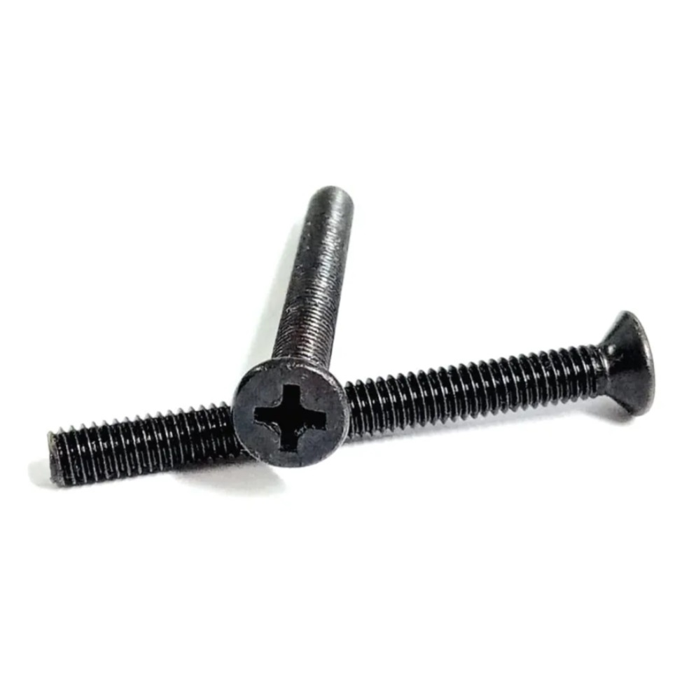Parafuso Chato Phillips M4x40mm Oxidado Preto