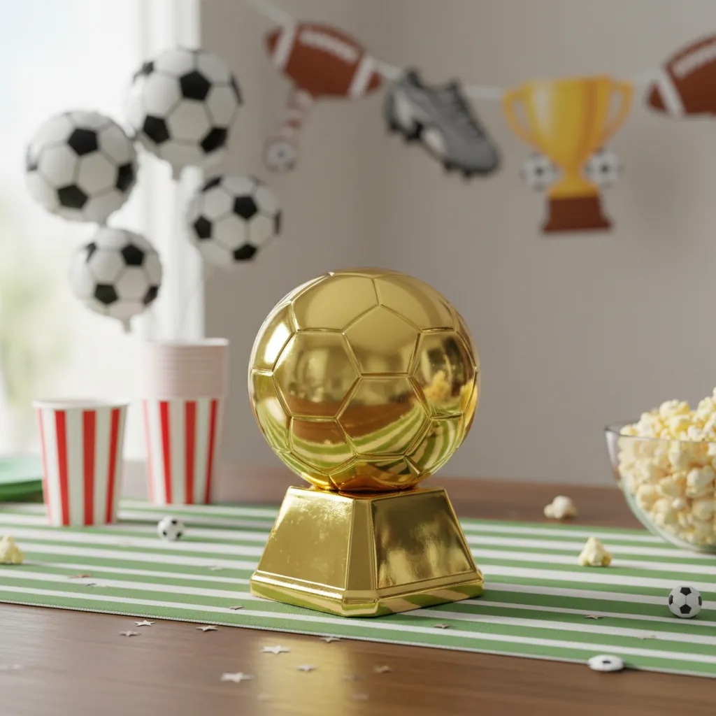 Troféu Bola Dourada Para Decoração Festas Aniversário Plástico em Oferta na Shopee