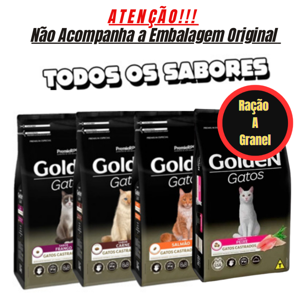 Ração Para Gato Premier Pet Golden Castrados 3Kg - Ração Gato