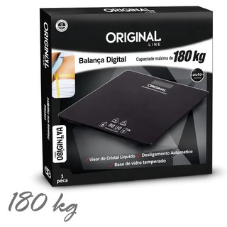 Balança Corporal Digital Até 180kg Com Vidro Temperado Premium - ORIGINAL LINE