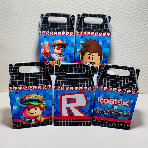 Kit Caixas Roblox Dupla Face - Papelaria Personalizada Infantil Lembrancinha Festa