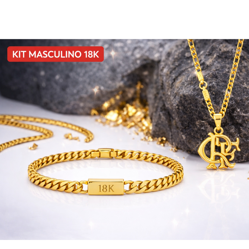 Conjunto de Corrente 2.5 mm Pulseira Grumet 5mm e em Moeda antiga Cordão Masculino em Oferta na Shopee