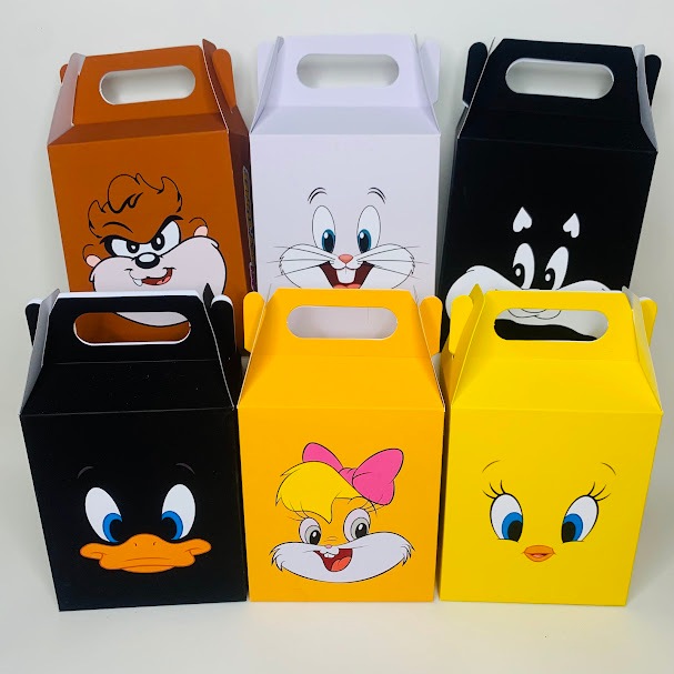 Kit Caixas Baby Looney Tunes Rostinho Dupla Face - Papelaria Personalizada Infantil Lembrancinha Festa