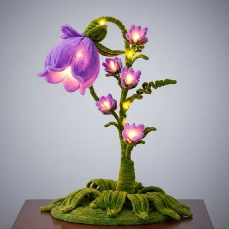 Luminária Tulipa Encantada Jardim Mágico Flor Romântica Presente Criativo Abajur de Mesa Tulipas Big
