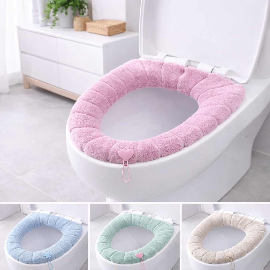 Capa De Assento De Vaso Sanitário Almofada Sanitária Confortável Lavável Para Banheiro
