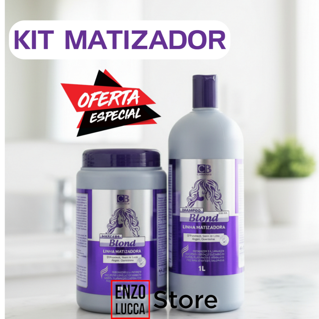 Kit Matizador Blond Shampoo 1L + Máscara 1L CBB Cosméticos