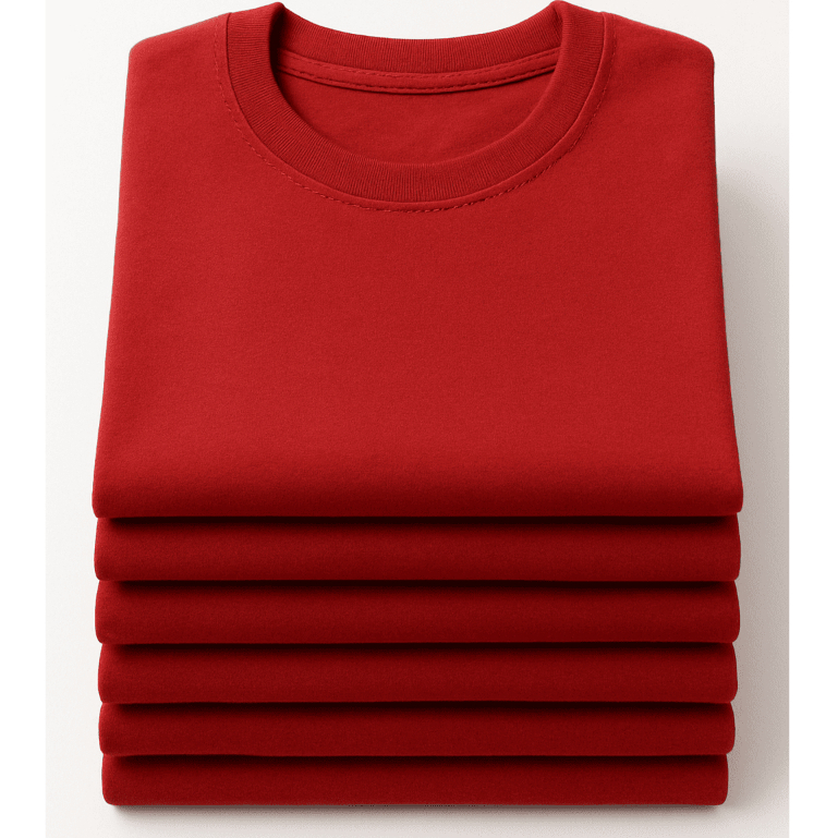 Camiseta Tradicional Vermelha Algodão Masculina Camisa Lisa Basica Unissex
