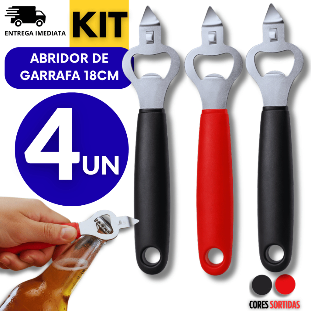 Abridor De Garrafas Em Aço Inox Utensílios De Cozinha Premium Utilidades