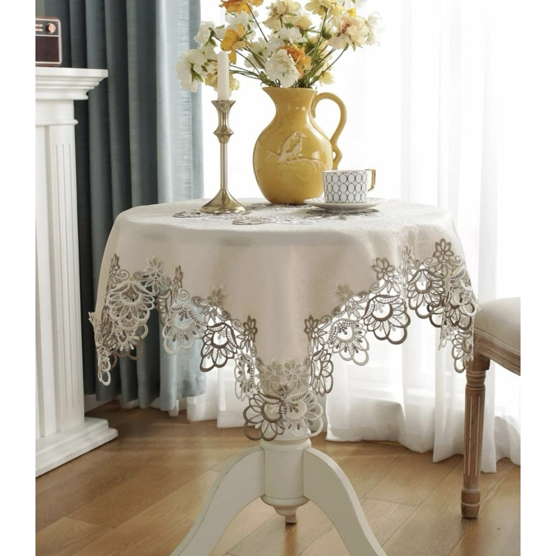 Toalha para Mesa de Chá Bordado 0.83x0.83cm Centro de Mesa Luxo Decorativo em Oferta na Shopee