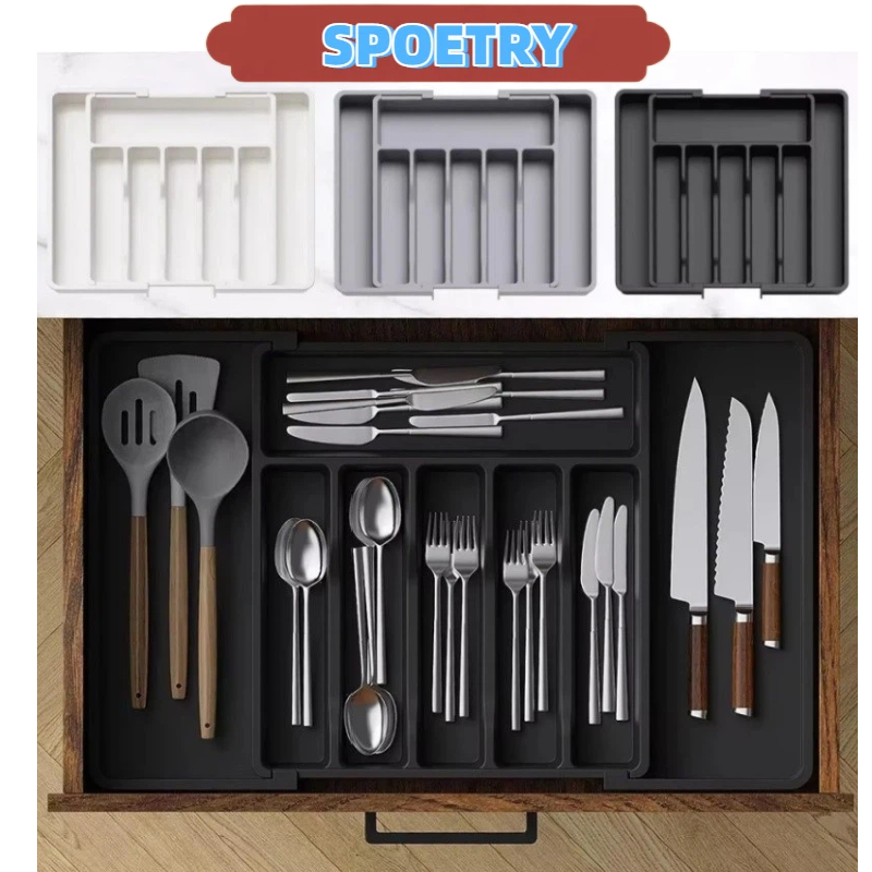 Organizador De Gavetas De Cozinha Organizador De Utensílios Ajustável Organizador De Gavetas De Talheres Para Garfos