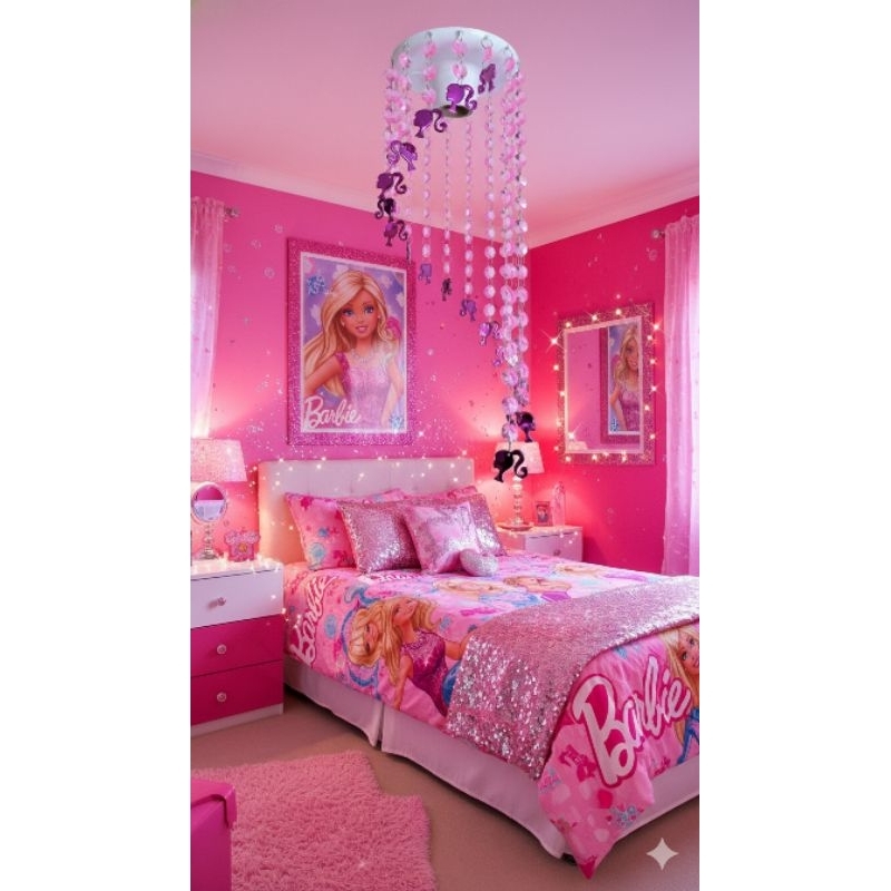 Lustre Barbie rosa Max Brilho - Sala, quarto