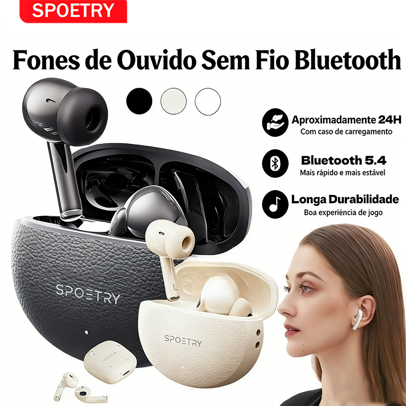 Fones De Ouvido Sem Fio Bluetooth 5.3 Headphones Sem Estéreo Cancelamento Ruído Com Microfone Suporte para Android IOS