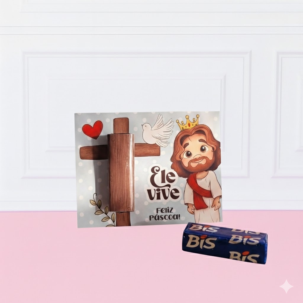 Kit 30 50 70 100 Cartão Card para Chocolate Bis Páscoa Cristã | Lembrancinha Religiosa Páscoa | Brinde Igreja Escola em Oferta na Shopee