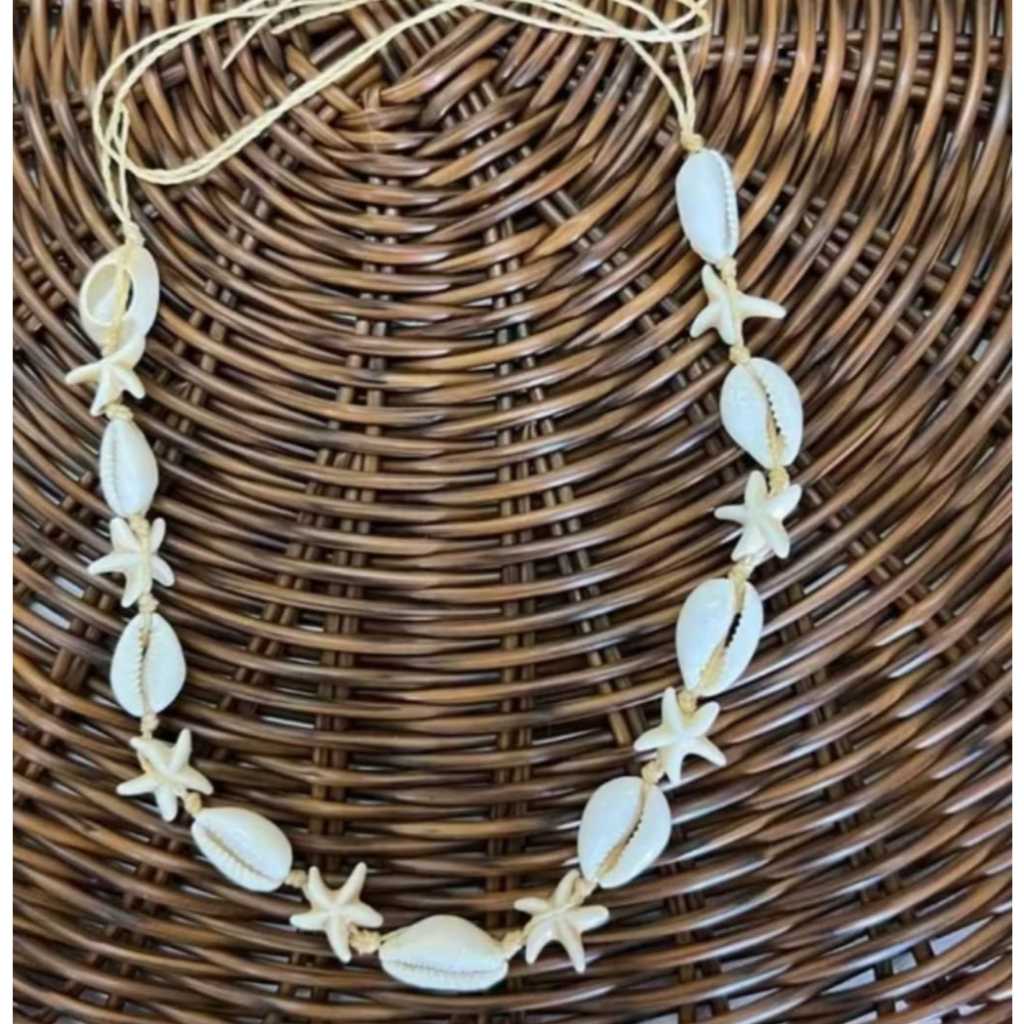 Kit Colar e Tornozeleira Pulseira Choker Búzios Estrela Natural