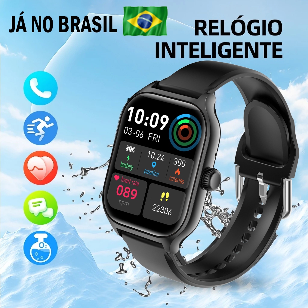 Smartwatch Relógio Inteligente L60 Versão atualizada Chat GPT Amoled NFC Calculador Bluetooth Relógio Smartwatch