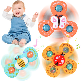 Kit 3 Brinquedo sensorial giratório com ventosa forte, Giroscópio Toy Spinner Para Bebê em Oferta na Shopee
