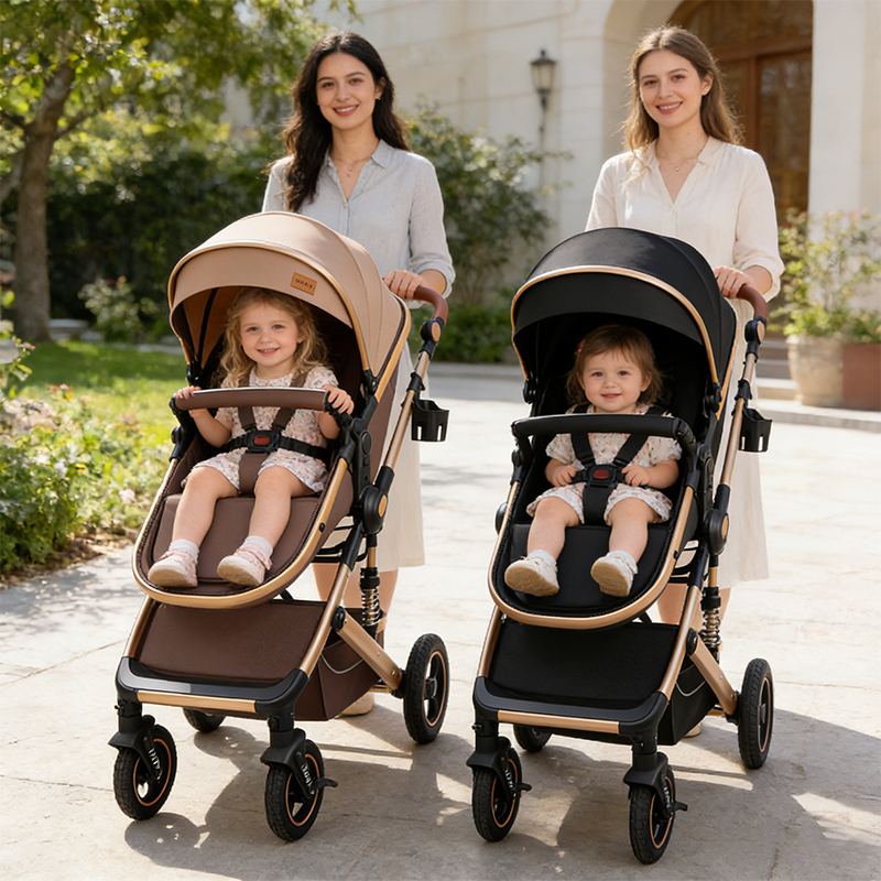 Carrinho de Bebê 3 em 1 Completo | Reversível com Berço e Passeio | Alça Reversível | Até 30 kg - Modelo Europeu Luxo P7