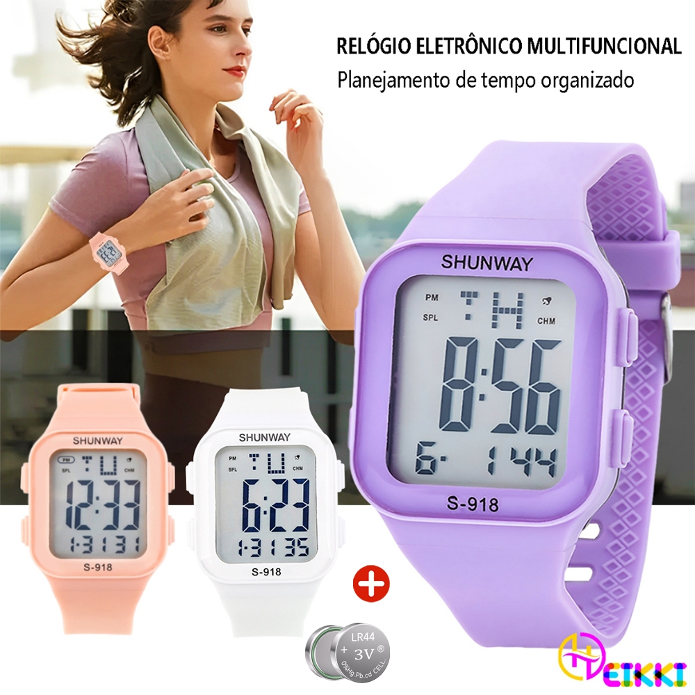 Relógio Feminino Digital À Prova D'água Original Lindos Esportivo Eletrônico Com Tela LED Cronômetro Moda Quadrado em Oferta na Shopee