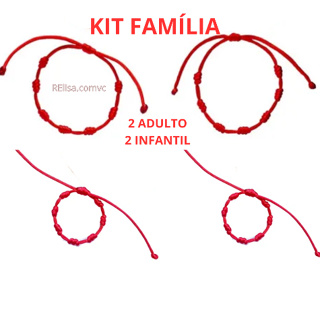 Kit 4 pulseiras 7 nos vermelha  kaballah em Oferta na Shopee