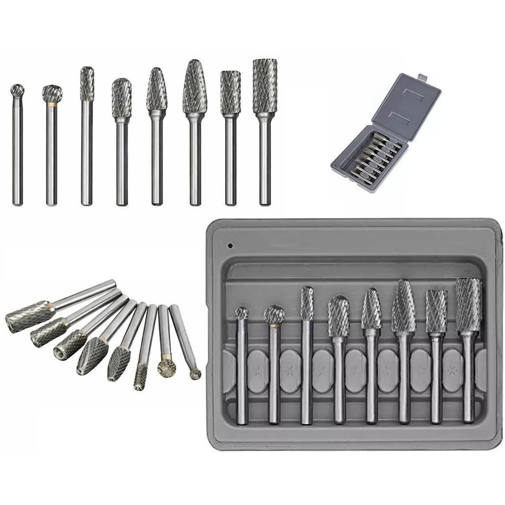 Limas Rotativas em Tungstênio Metal Duro Haste 6mm Rebarba Corte Desbaste Dremel CNC