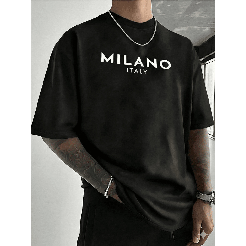Camiseta Masculina Milano Italy Camisa Preta Branca Oversized Premium Streetwear 100% Algodão Exclusiva 2026