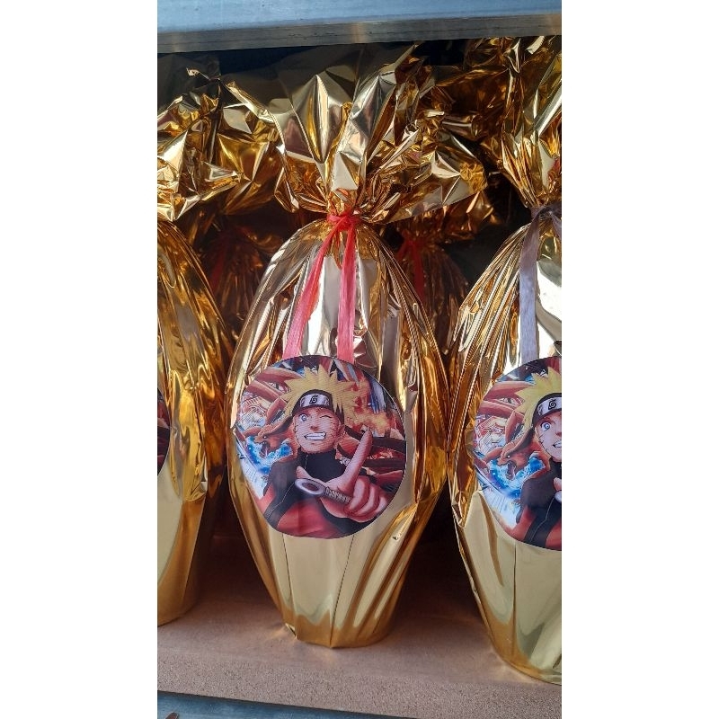 ovo da Páscoa casca 350g com SURPRESA dentro peso 300g naruto em Oferta na Shopee