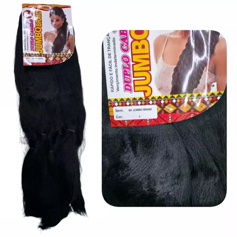 Orgânico Jumbão Duplo 6 Peças 400g Penteados Afro Box Braids Twists YAN HAIR em Oferta na Shopee