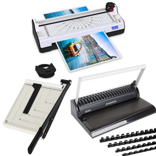 Kit Plastificadora A4 + Guilhotina A4 + Encadernadora Manual em Oferta na Shopee