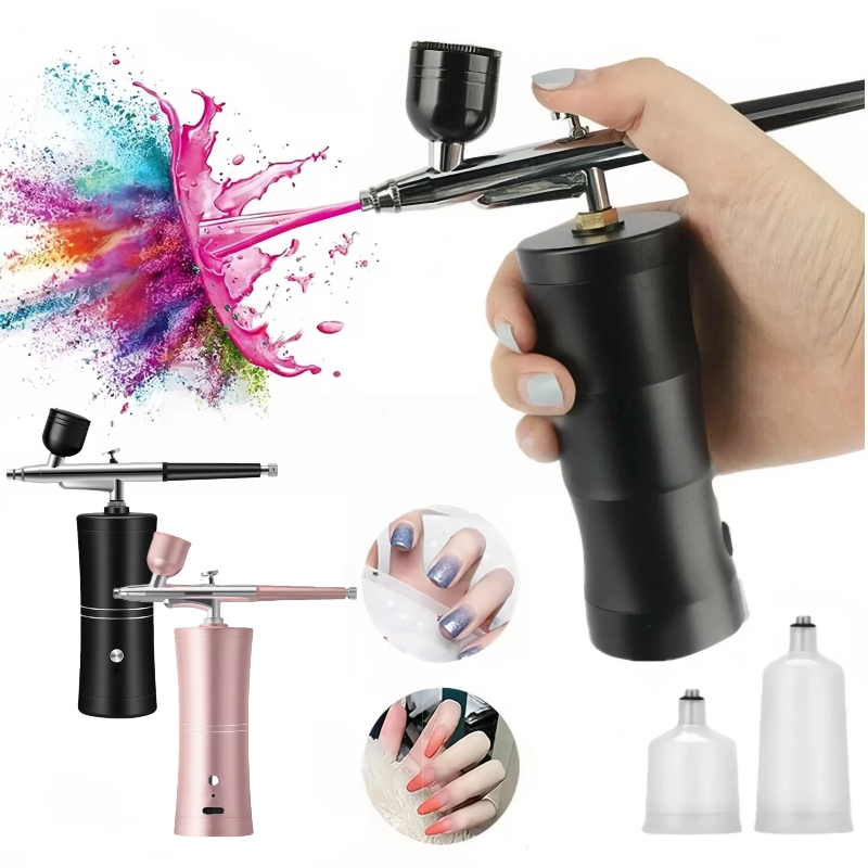 Aerógrafo Portátil com Mini Compressor - Para Unhas, Bolo, Maquiagem, Cabelo