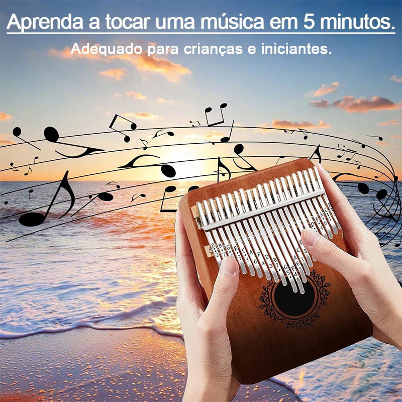 Kalimba 17/21 Chaves Piano Dedo Instrumento Percussão — imagem 2 de 2