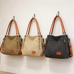 Bolsa Feminina de Lona moda de Ombro Simples Grande espaços 2 alças