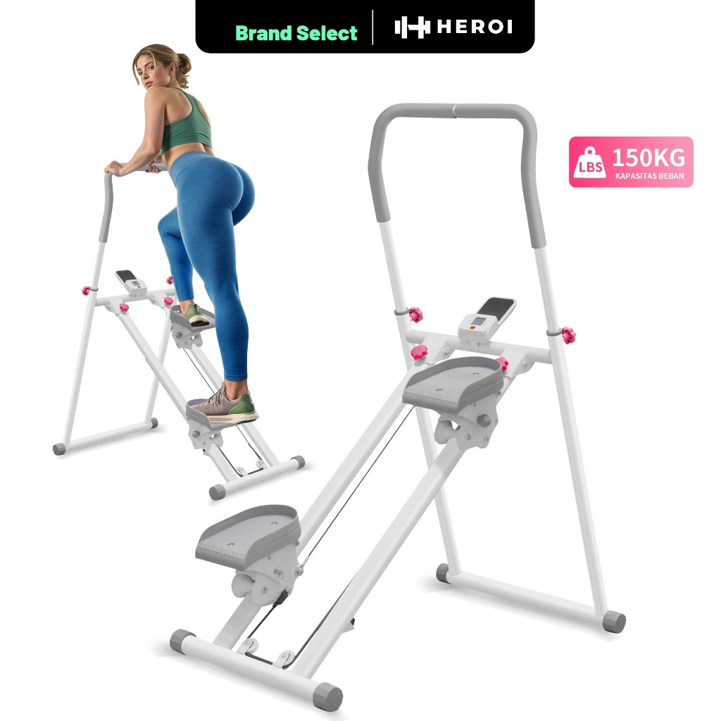 HEROI Simulador de escada, Modeladora de Glúteos, Suporta 150kg 3 Níveis de Inclinação em Oferta na Shopee