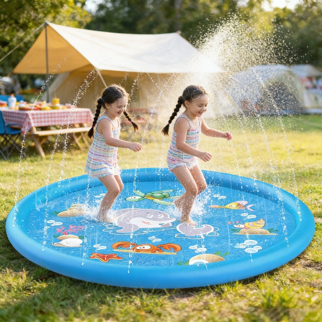 Splash Pad Sprinkler Esteira 170cm Piscina Inflável Infantil em Oferta na Shopee