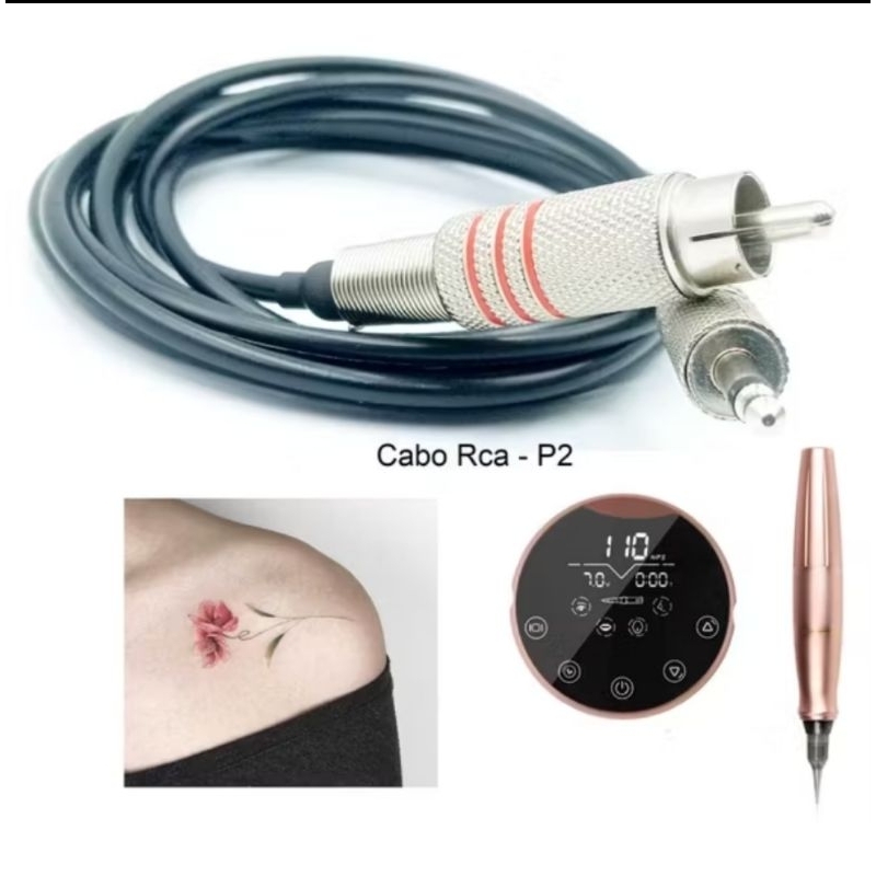 Cabo RCA/P2 para dermografo P90 Biomeser original