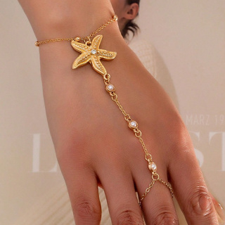 Moda Estrela Do Mar Pulseira Pérola Bangle Boho Mulher Jóias De Praia Presente Ajustável em Oferta na Shopee