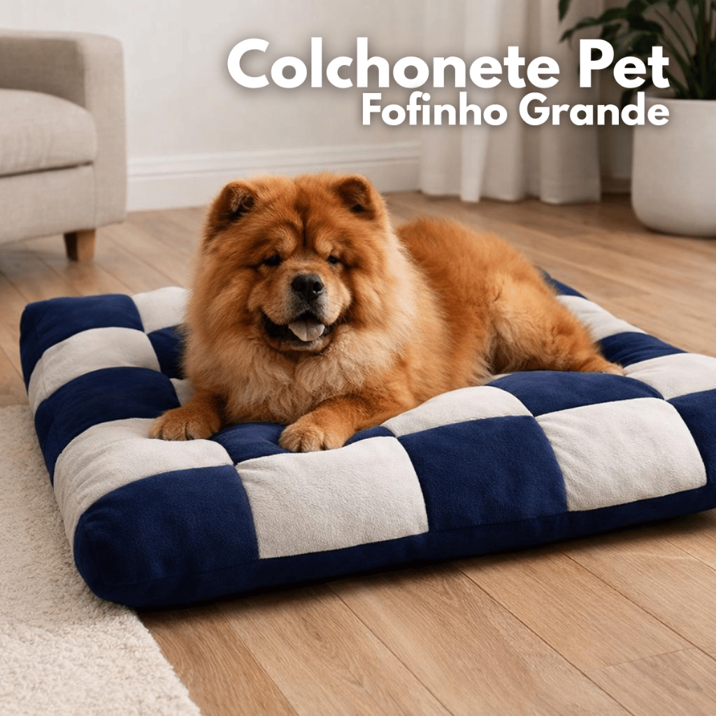 Colchonete Pet Grande para Cães e Gatos | Cama Pet Confortável, Lavável e Antiderrapante
