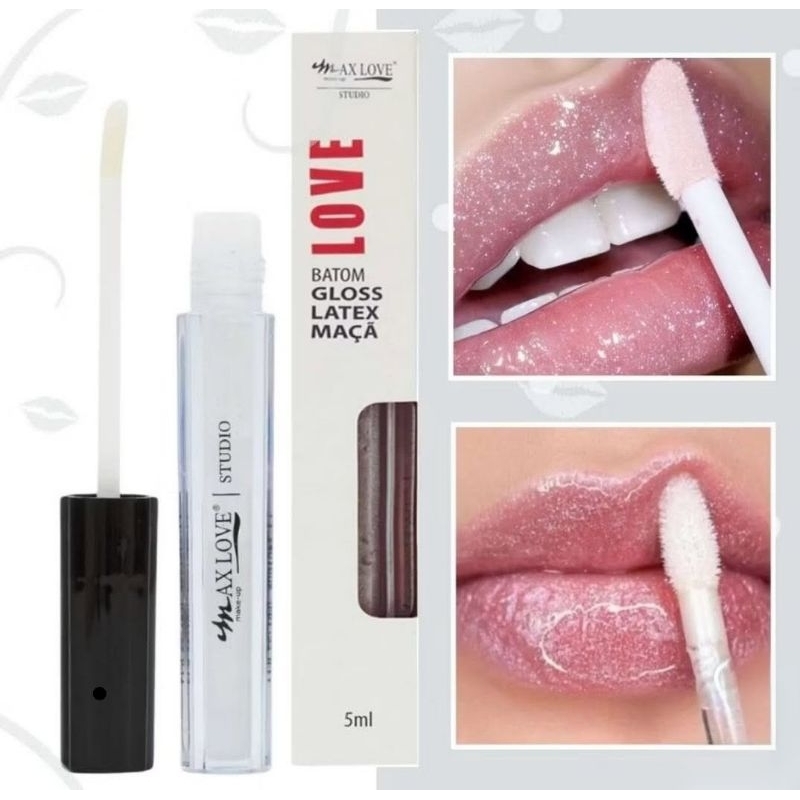 Gloss Labial  BOCÃO Maçã | Efeito Latex Molhado | Super Brilho e Glitter - Max Love