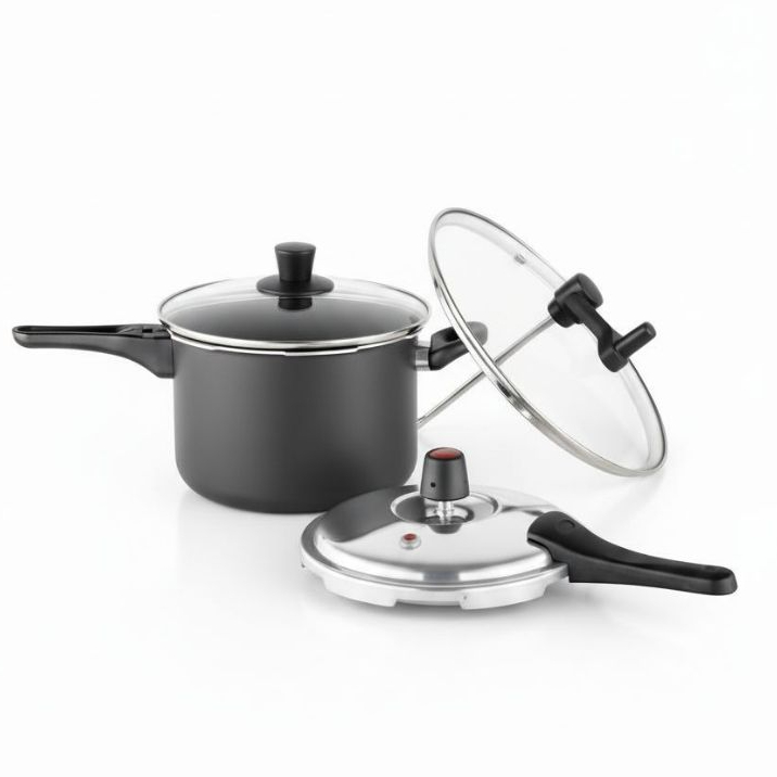 Imagem Jogo De Panela Antiaderente 3 em 1 Funcional Panela Pressão Pipoqueira Panela Convencional