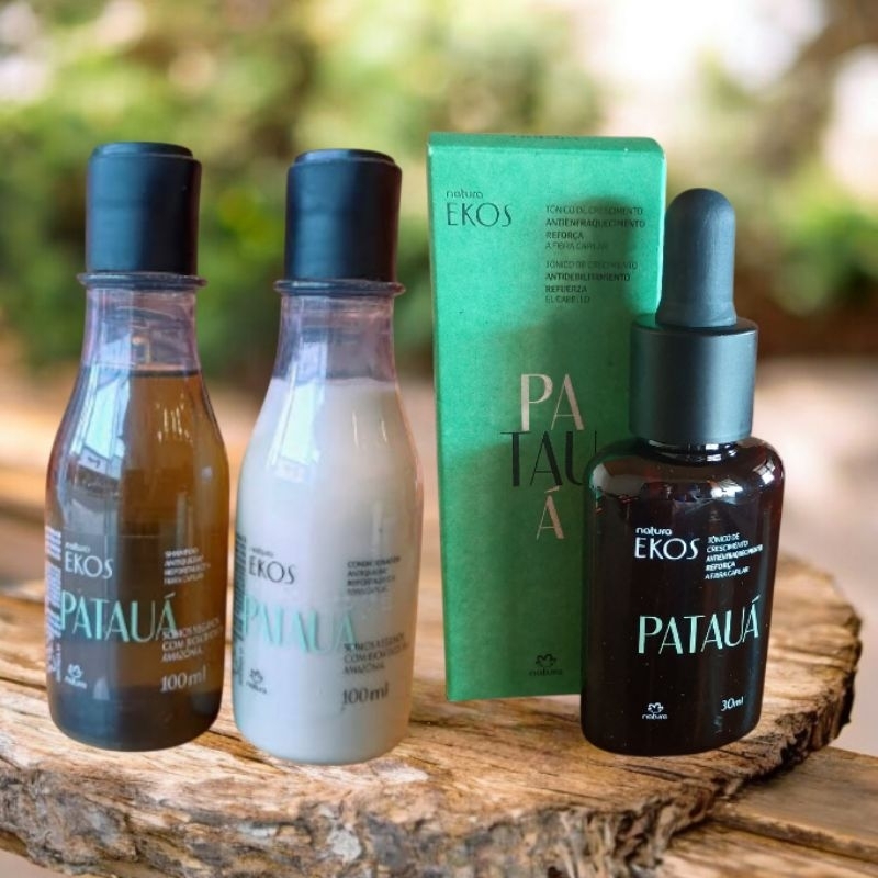 kit shampoo e condicionador Patauá 100ml e tônico capilar noturno fortalecimento 30ml natura ekos